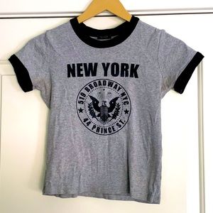 JOHN GALT /BRANDY MELVILLE GRAY & BLACK NEW YORK T-SHIRT
